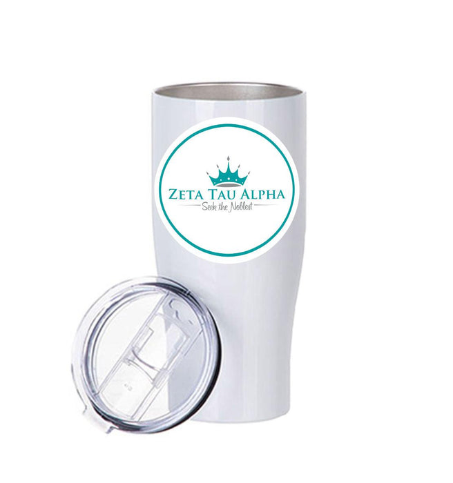 Zeta Tau Alpha Stainless Steel Tumbler - 20oz - Ringed Base