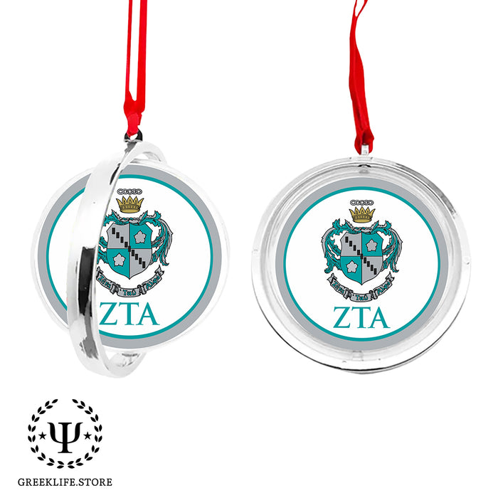 Zeta Tau Alpha Christmas Reversible Flat Round Ornament