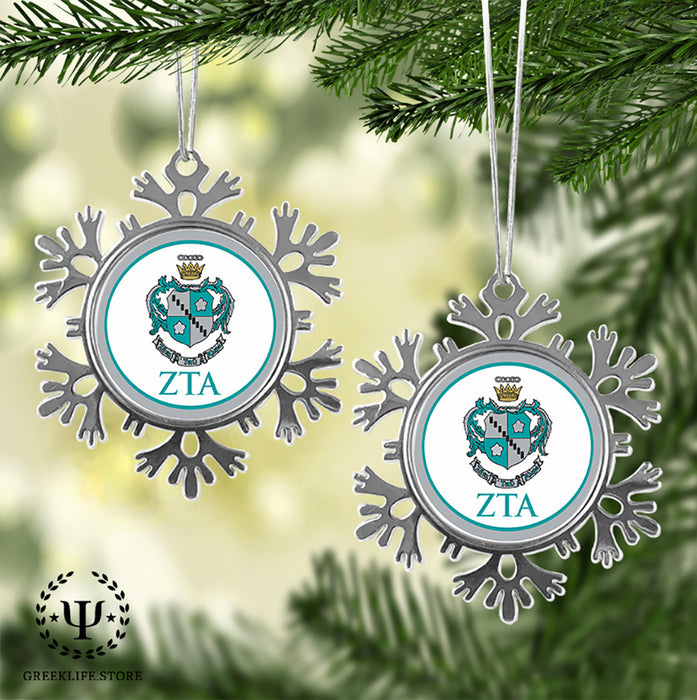 Zeta Tau Alpha Christmas Ornament - Snowflake Metal