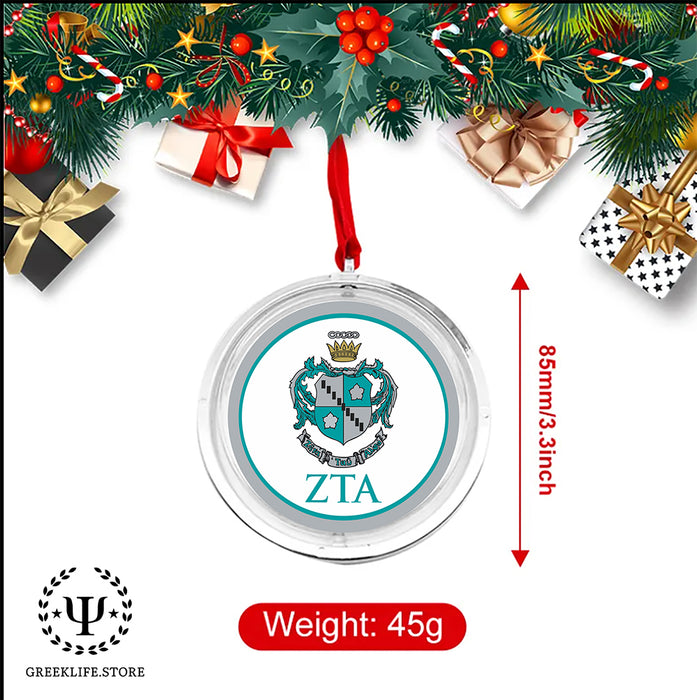 Zeta Tau Alpha Christmas Reversible Flat Round Ornament
