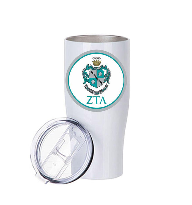 Zeta Tau Alpha Stainless Steel Tumbler - 20oz - Ringed Base