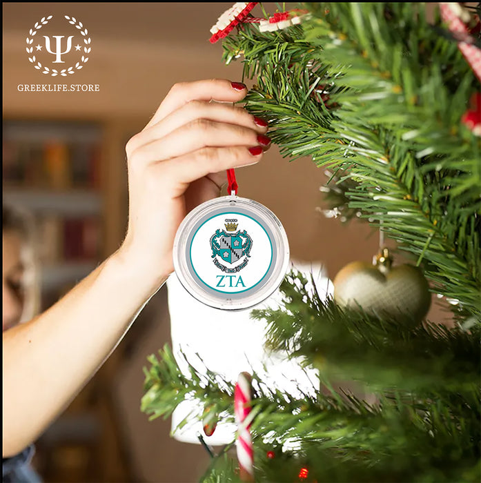 Zeta Tau Alpha Christmas Reversible Flat Round Ornament
