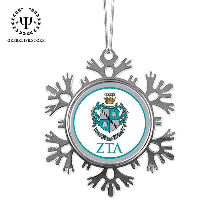 Zeta Tau Alpha Christmas Ornament - Snowflake Metal