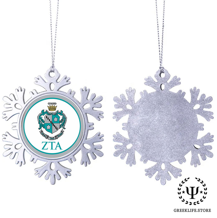 Zeta Tau Alpha Christmas Ornament - Snowflake Metal