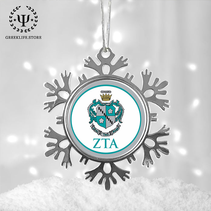 Zeta Tau Alpha Christmas Ornament - Snowflake Metal