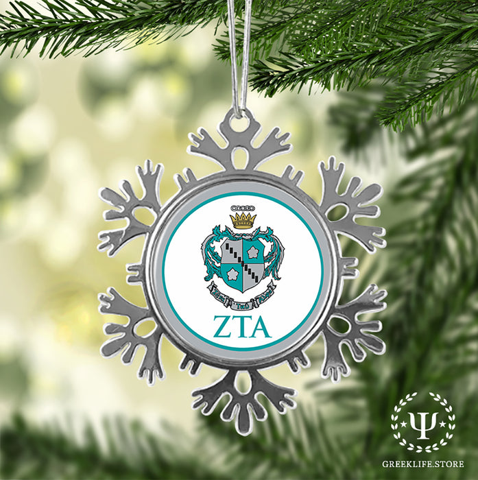 Zeta Tau Alpha Christmas Ornament - Snowflake Metal