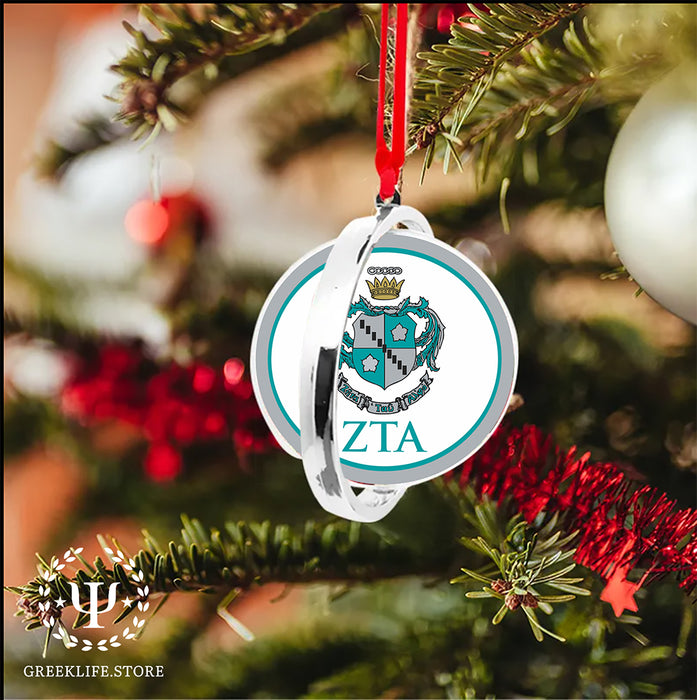 Zeta Tau Alpha Christmas Reversible Flat Round Ornament