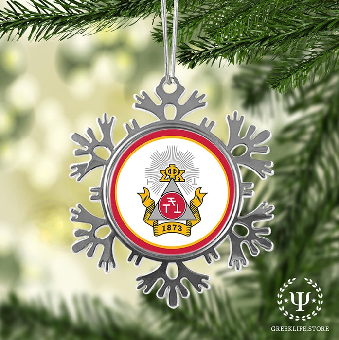Phi Sigma Kappa Christmas Ornament - Snowflake Metal