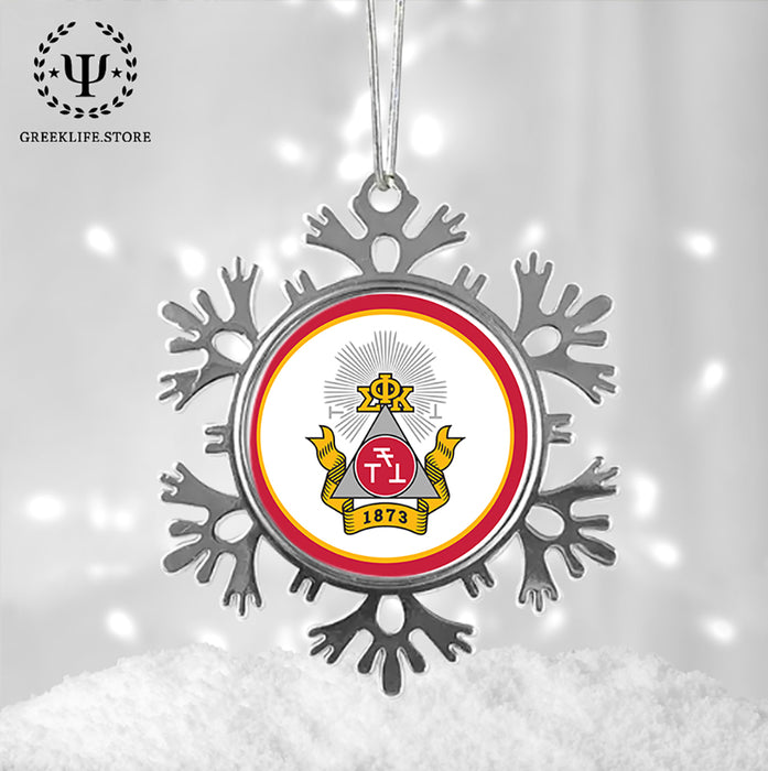 Phi Sigma Kappa Christmas Ornament - Snowflake Metal