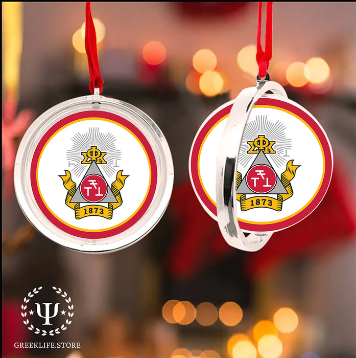 Phi Sigma Kappa Christmas Reversible Flat Round Ornament