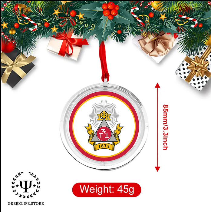 Phi Sigma Kappa Christmas Reversible Flat Round Ornament
