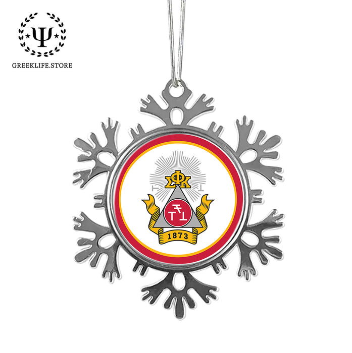 Phi Sigma Kappa Christmas Ornament - Snowflake Metal