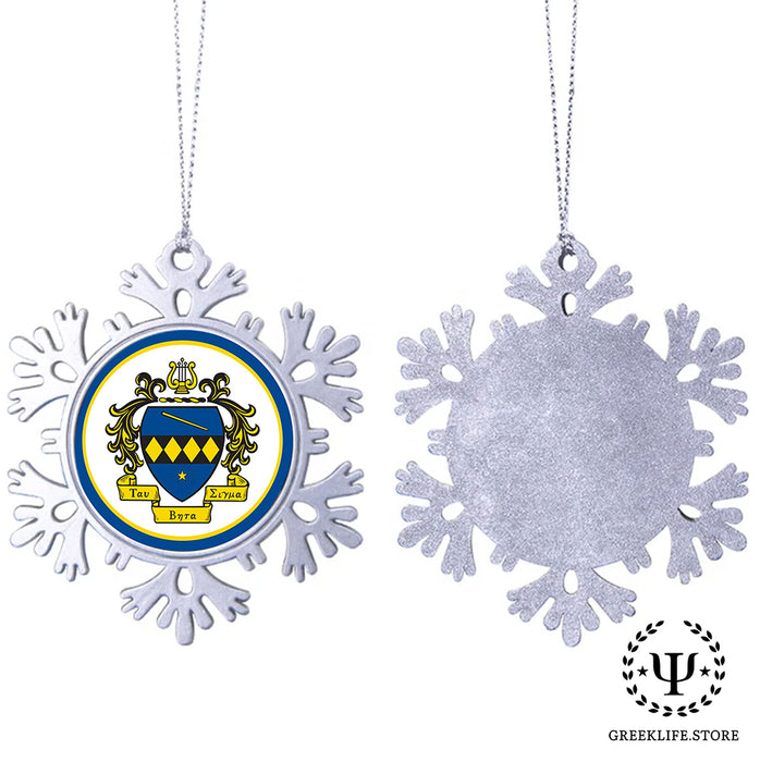 Tau Beta Sigma Christmas Ornament - Snowflake Metal