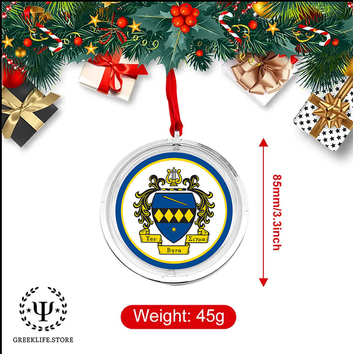 Tau Beta Sigma Christmas Reversible Flat Round Ornament