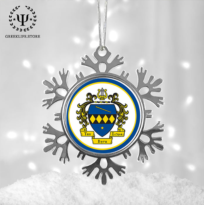 Tau Beta Sigma Christmas Ornament - Snowflake Metal