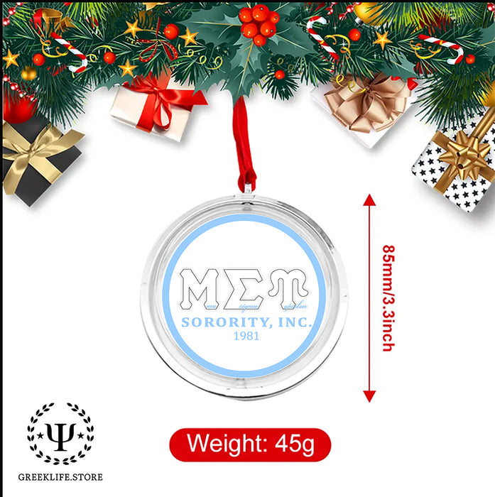 Mu Sigma Upsilon Christmas Reversible Flat Round Ornament