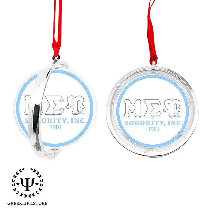 Mu Sigma Upsilon Christmas Reversible Flat Round Ornament