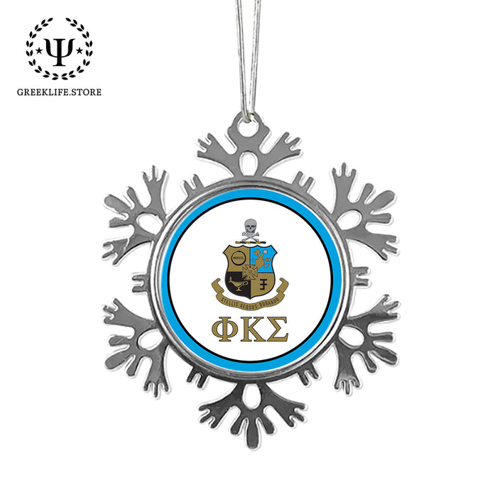 Phi Kappa Sigma Christmas Ornament - Snowflake Metal