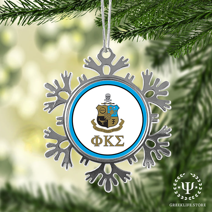 Phi Kappa Sigma Christmas Ornament - Snowflake Metal