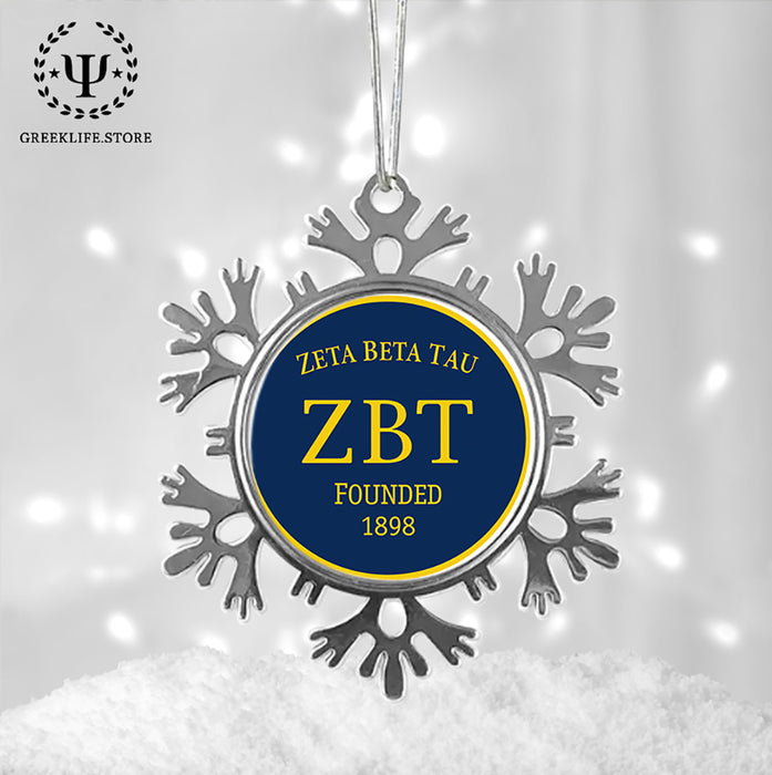 Zeta Beta Tau Christmas Ornament - Snowflake Metal