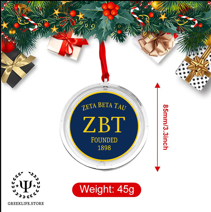 Zeta Beta Tau Christmas Reversible Flat Round Ornament