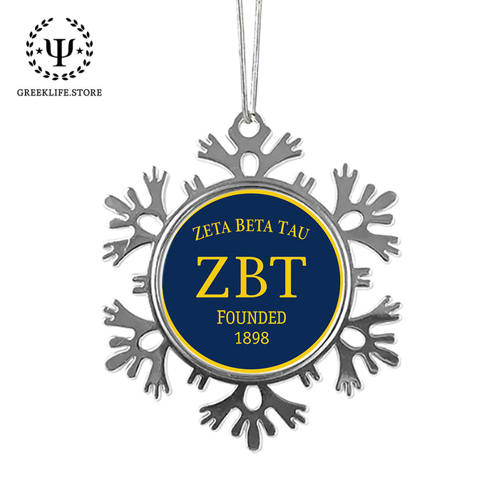 Zeta Beta Tau Christmas Ornament - Snowflake Metal