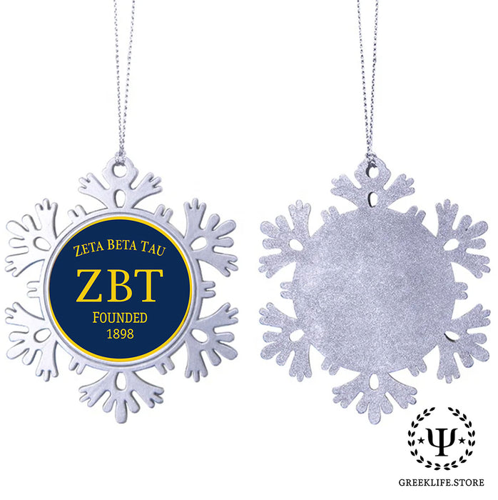 Zeta Beta Tau Christmas Ornament - Snowflake Metal