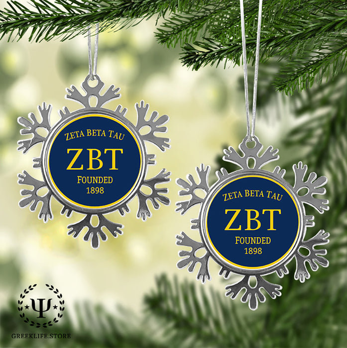 Zeta Beta Tau Christmas Ornament - Snowflake Metal