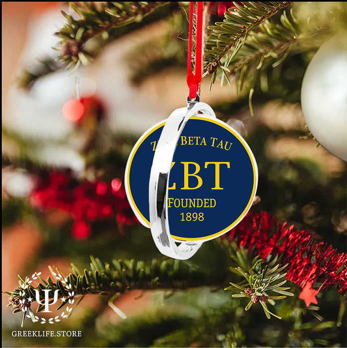 Zeta Beta Tau Christmas Reversible Flat Round Ornament