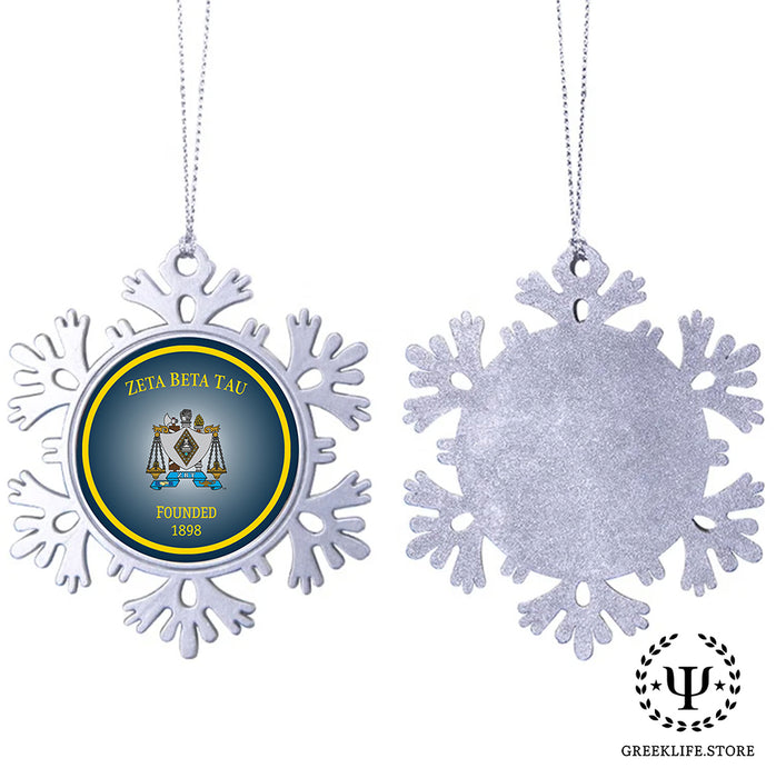 Zeta Beta Tau Christmas Ornament - Snowflake Metal