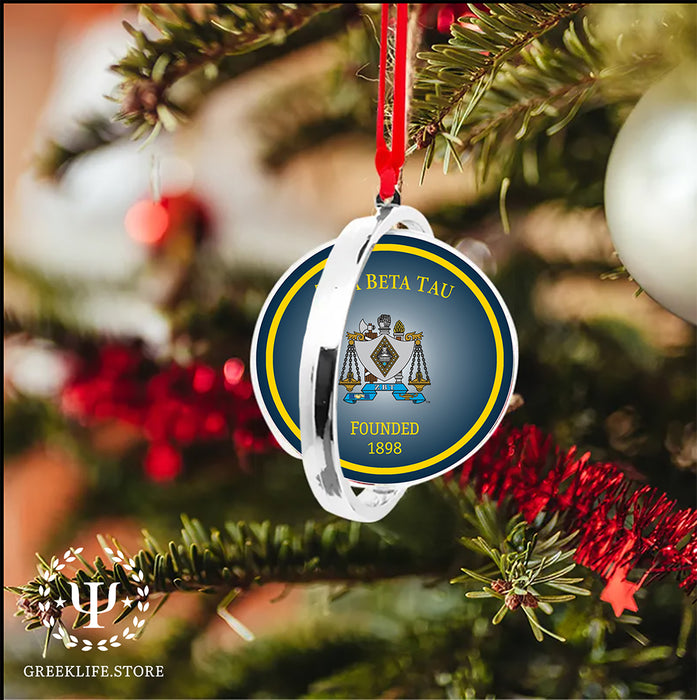 Zeta Beta Tau Christmas Reversible Flat Round Ornament
