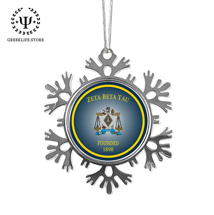 Zeta Beta Tau Christmas Ornament - Snowflake Metal