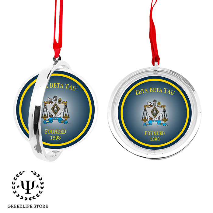 Zeta Beta Tau Christmas Reversible Flat Round Ornament