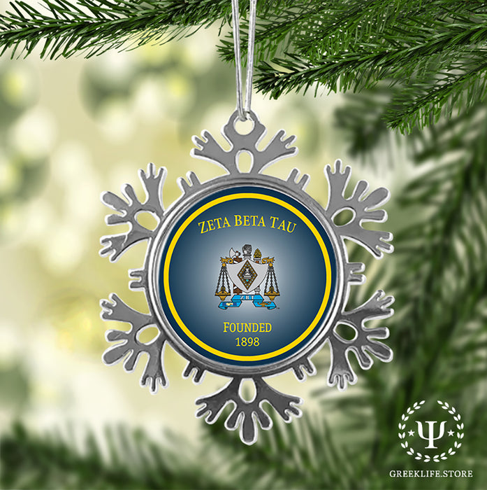 Zeta Beta Tau Christmas Ornament - Snowflake Metal