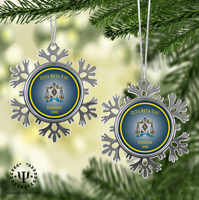 Zeta Beta Tau Christmas Ornament - Snowflake Metal