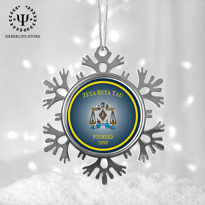 Zeta Beta Tau Christmas Ornament - Snowflake Metal