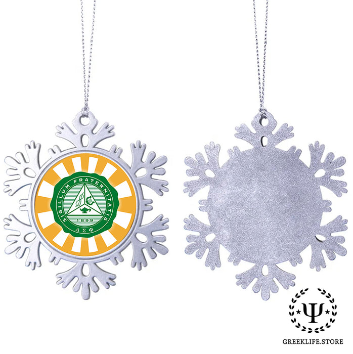 Delta Sigma Phi Christmas Ornament - Snowflake Metal