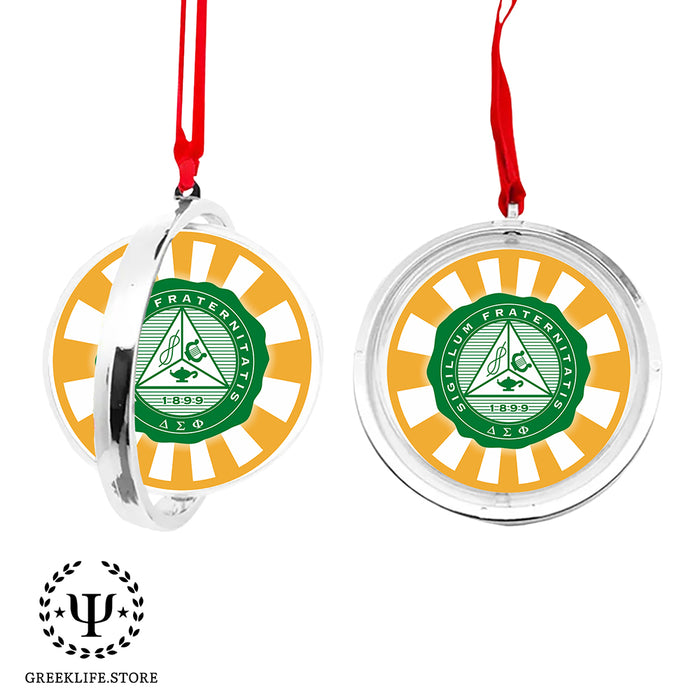 Delta Sigma Phi Christmas Reversible Flat Round Ornament