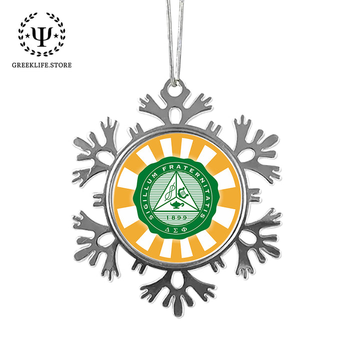 Delta Sigma Phi Christmas Ornament - Snowflake Metal