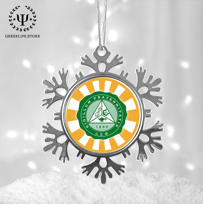 Delta Sigma Phi Christmas Ornament - Snowflake Metal