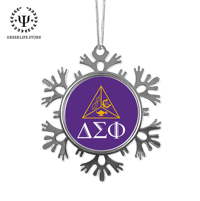 Delta Sigma Phi Christmas Ornament - Snowflake Metal