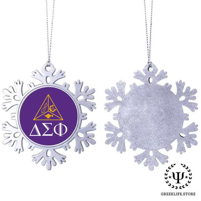 Delta Sigma Phi Christmas Ornament - Snowflake Metal