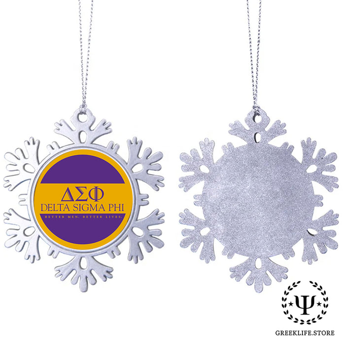 Delta Sigma Phi Christmas Ornament - Snowflake Metal