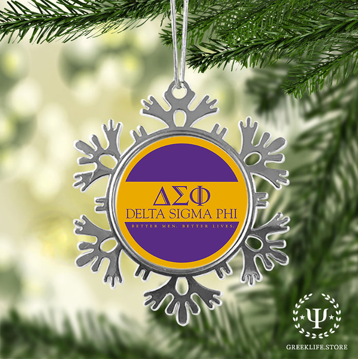 Delta Sigma Phi Christmas Ornament - Snowflake Metal