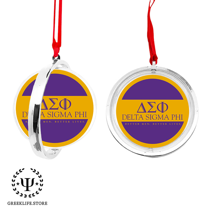 Delta Sigma Phi Christmas Reversible Flat Round Ornament