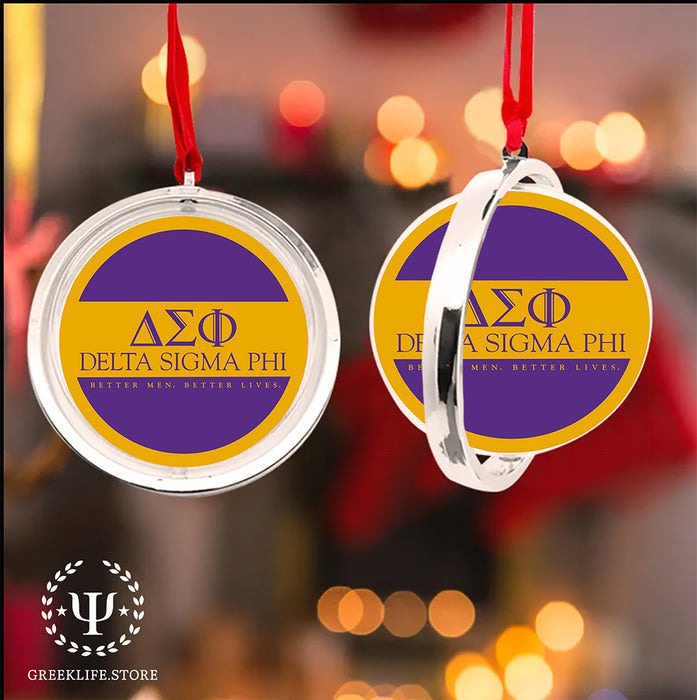 Delta Sigma Phi Christmas Reversible Flat Round Ornament