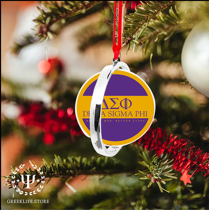 Delta Sigma Phi Christmas Reversible Flat Round Ornament