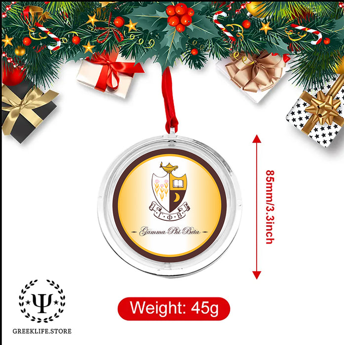 Gamma Phi Beta Christmas Reversible Flat Round Ornament