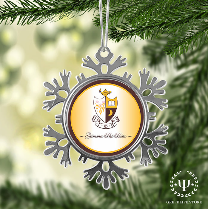 Gamma Phi Beta Christmas Ornament - Snowflake Metal