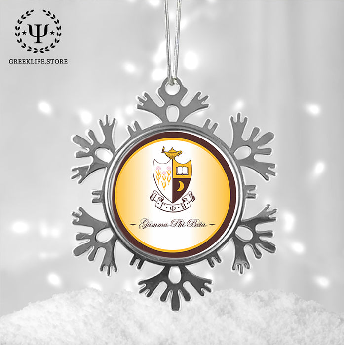 Gamma Phi Beta Christmas Ornament - Snowflake Metal
